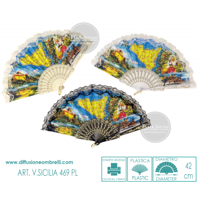 VENTAGLIO SOUVENIR SICILIA PLASTICA