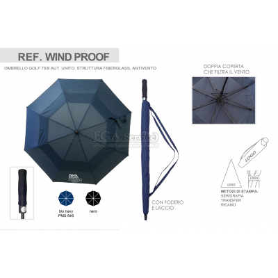WINDPROOF - OMBRELLO GOLF PROMOZIONALE PERSONALIZZATO