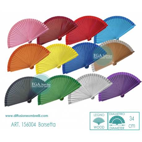 VENTAGLIO BORSETTA LEGNO TINTA UNITA ART. 156004