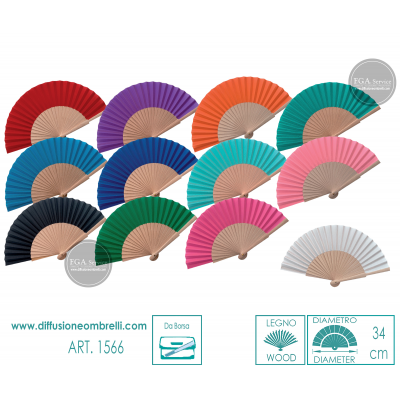 VENTAGLIO BORSETTA LEGNO E TESSUTO UNITO ART. 1566