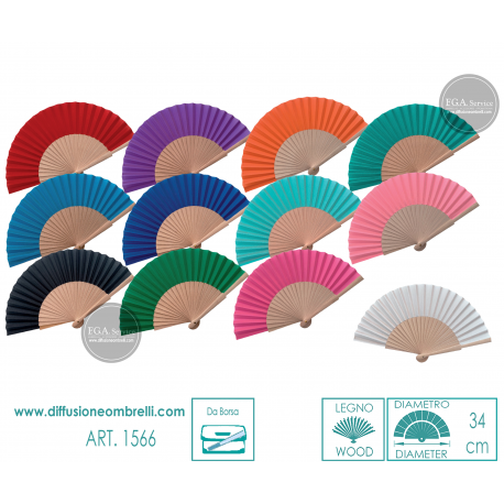 VENTAGLIO BORSETTA LEGNO E TESSUTO UNITO ART. 1566