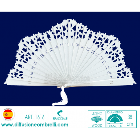 VENTAGLIO LEGNO BIANCO ART. 1616B