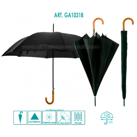 OMBRELLO LUNGO AUT. NERO ART. 1031B
