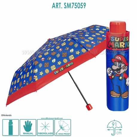 OMBRELLO BIMBO PIEGHEVOLE MAN. SUPERMARIO 75059