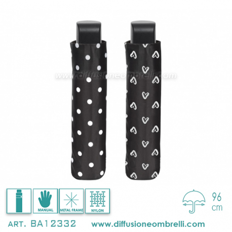 OMBRELLO DONNA PIEGHEVOLE MAN. PERLETTI BASIC 12332