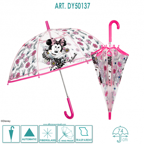 OMBRELLO BIMBA CUPOLA PVC AUT. MINNIE 50137