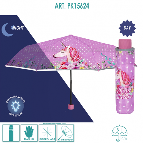 OMBRELLO BIMBA PIEGHEVOLE MAN. UNICORNO 15624