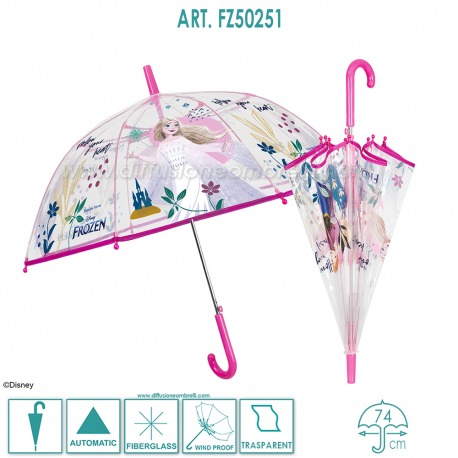 OMBRELLO BIMBA CUPOLA PVC AUT. FROZEN II 50251