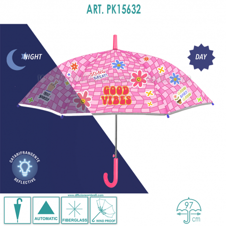 OMBRELLO RAGAZZINA AUT. GOOD VIBES 15632