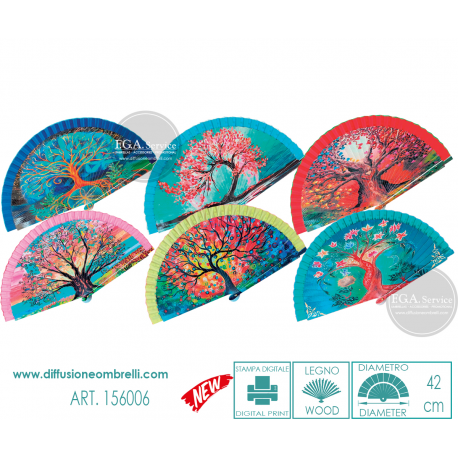 VENTAGLIO LEGNO STAMPA IN DIGITALE DIAM. 42 CM ART.156006