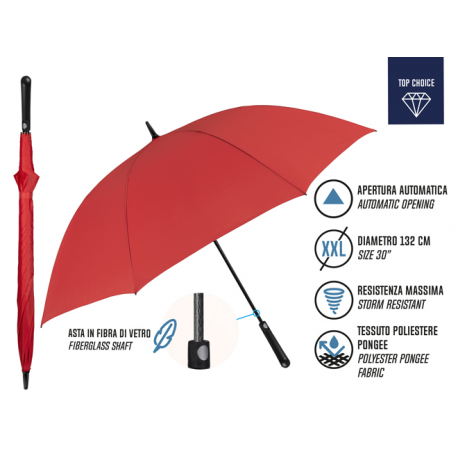 OMBRELLO MAXI GOLF AUT. ROSSO PERLETTI