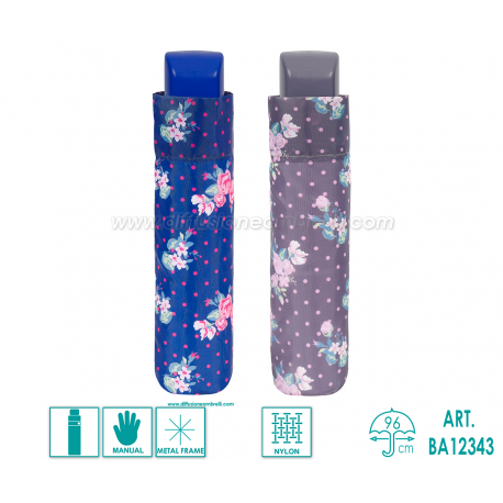 OMBRELLO DONNA PIEGHEVOLE MAN. PERLETTI BASIC 12343