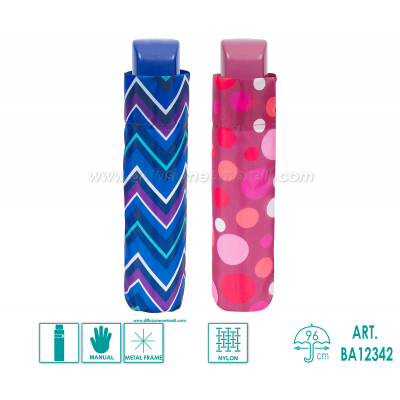 OMBRELLO DONNA PIEGHEVOLE MAN. PERLETTI BASIC 12342