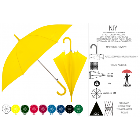 NJY - OMBRELLO CLASSICO PROMOZIONALE PERSONALIZZATO