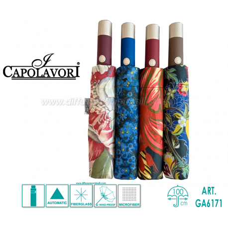 OMBRELLO DONNA PIEGHEVOLE AUT. I CAPOLAVORI ART. 6171