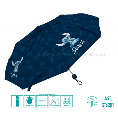 OMBRELLO RAGAZZA MINI MAN. STITCH ART. 6201