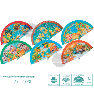 VENTAGLIO LEGNO STAMPA DIGITALE ARANCE ART. 156040