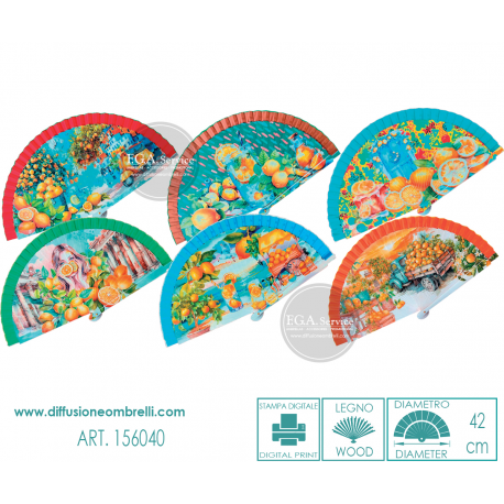 VENTAGLIO LEGNO STAMPA DIGITALE ARANCE ART. 156040