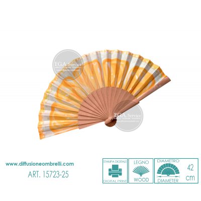 VENTAGLIO LEGNO E TESSUTO GIGANTOGRAFIA LIMONE ART. 15723-25