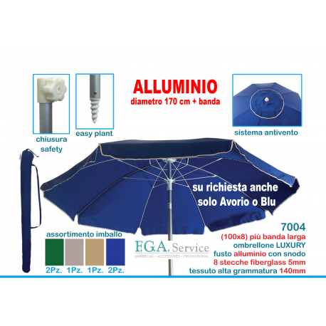 OMBRELLONE SOLE IN ALLUMINIO 12 STECCHE ART. 7004