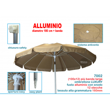 OMBRELLONE SOLE IN ALLUMINIO 12 STECCHE ART. 7002
