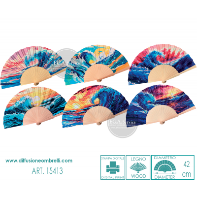 VENTAGLIO LEGNO E TESSUTO ONDE ART. 15413