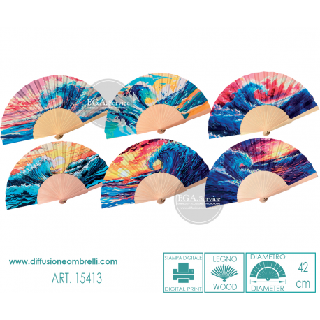 VENTAGLIO LEGNO E TESSUTO ONDE ART. 15413