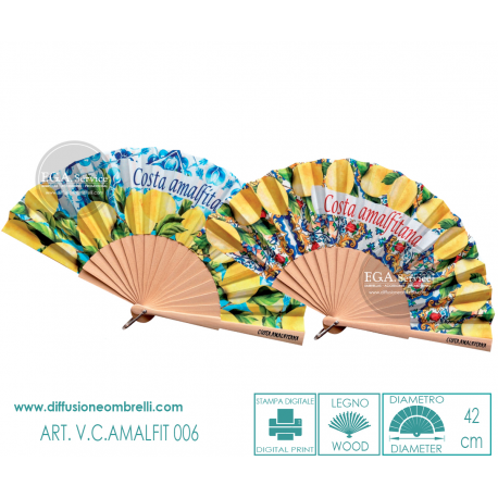 VENTAGLIO IN LEGNO, FANTASIA LIMONI "C.AMALFITANA"