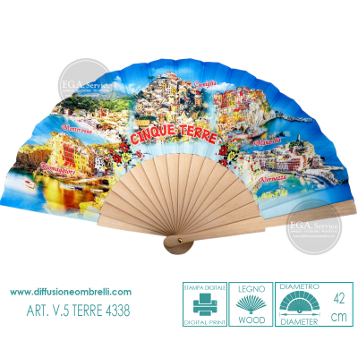 VENTAGLIO SOUVENIR 5 TERRE IN LEGNO
