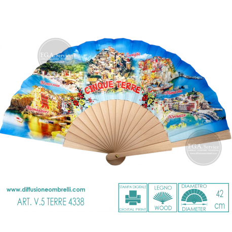 VENTAGLIO SOUVENIR 5 TERRE IN LEGNO