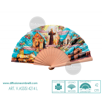 VENTAGLIO SOUVENIR ASSISI IN LEGNO 4214