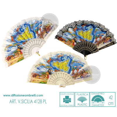VENTAGLIO SOUVENIR SICILIA IN PLASTICA