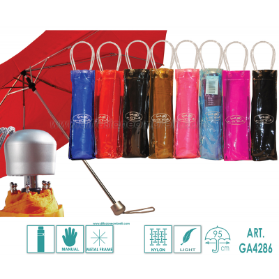 OMBRELLO DONNA PIEGHEVOLE MAN. CON BORSETTA ART. 4286