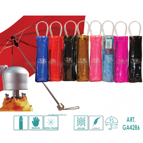 OMBRELLO DONNA PIEGHEVOLE MAN. CON BORSETTA ART. 4286