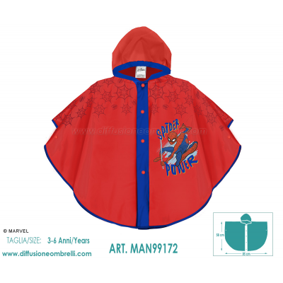 MANTELLA PVC ANTIPIOGGIA SPIDERMAN ART. 99172