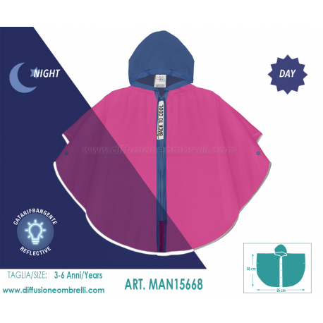 MANTELLA PVC ANTIPIOGGIA BIMBA TINTA UNITA ART. 15668