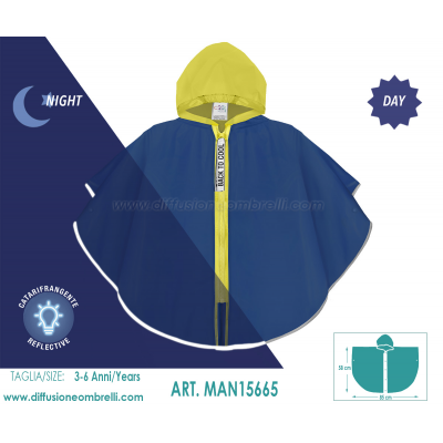 MANTELLA PVC ANTIPIOGGIA BIMBO TINTA UNITA ART. 15665