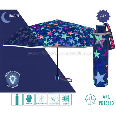 OMBRELLO RAGAZZA PIEGHEVOLE MAN. PERLETTI KIDS ART. 15660