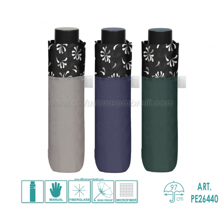 OMBRELLO DONNA EXTRA SLIM MAN. PERLETTI TIME ART.26440