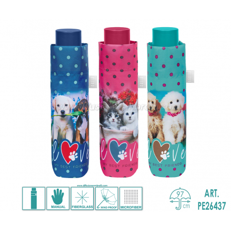 OMBRELLO DONNA PIEGHEVOLE MAN. PERLETTI TIME ART.26437