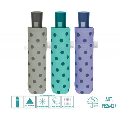 OMBRELLO DONNA PIEGHEVOLE AUT. PERLETTI TIME ART. 26427