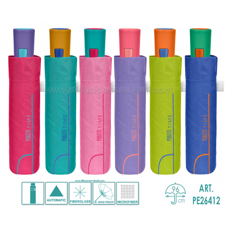 OMBRELLO DONNA PIEGHEVOLE AUT. PERLETTI TIME ART. 26412