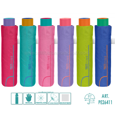 OMBRELLO DONNA PIEGHEVOLE MAN. PERLETTI TIME ART.26411