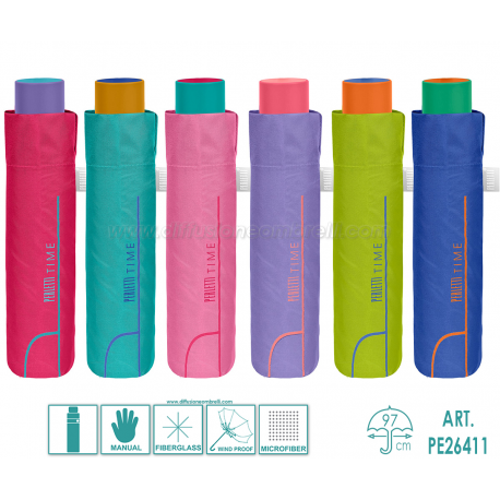 OMBRELLO DONNA PIEGHEVOLE MAN. PERLETTI TIME ART.26411