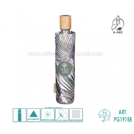 OMBRELLO DONNA PIEGHEVOLE AUT. PERLETTI GREEN ART. 19158