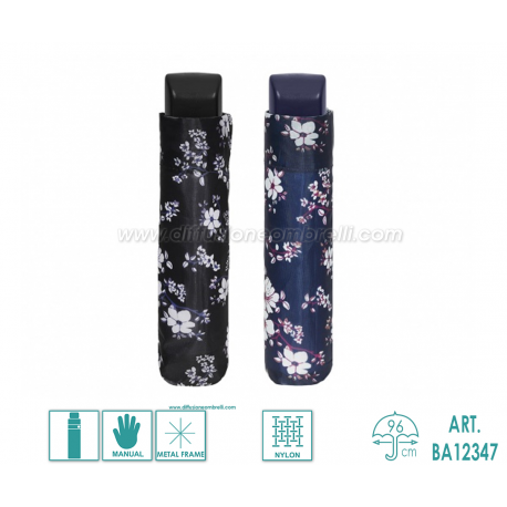 OMBRELLO DONNA PIEGHEVOLE MAN. PERLETTI BASIC 12347