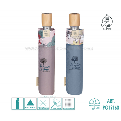 OMBRELLO DONNA PIEGHEVOLE AUT. PERLETTI GREEN ART. 19160