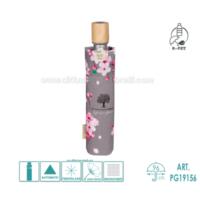 OMBRELLO DONNA PIEGHEVOLE AUT. PERLETTI GREEN ART. 19156