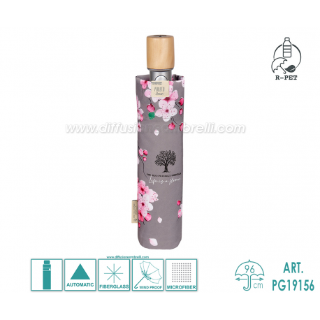 OMBRELLO DONNA PIEGHEVOLE AUT. PERLETTI GREEN ART. 19156