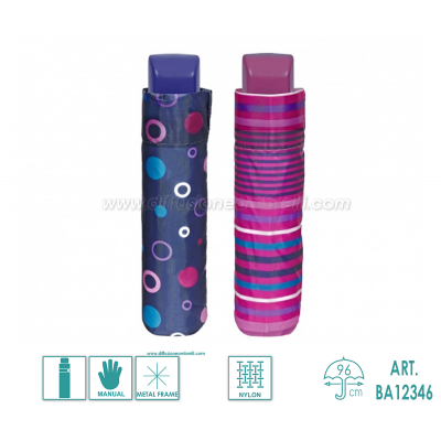 OMBRELLO DONNA PIEGHEVOLE MAN. PERLETTI BASIC 12346